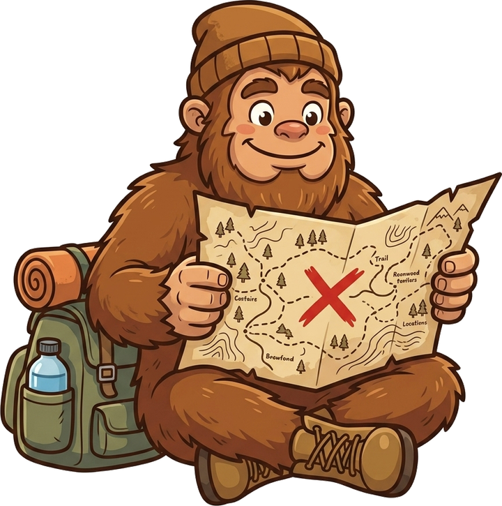 The Sasquatch checks the service-area map